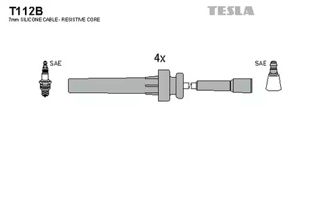 T112B TESLA Комплект проводов зажигания