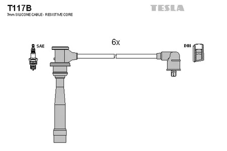 T117B TESLA Провод высоковольтный