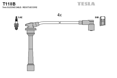 T118B TESLA Комплект проводов зажигания