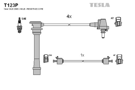 T123P TESLA Провод высоковольтный