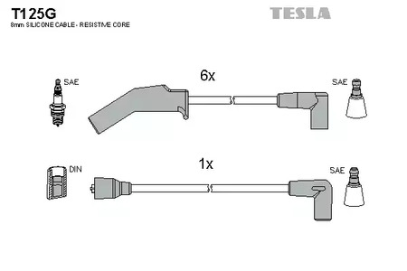 T125G TESLA Комплект проводов зажигания