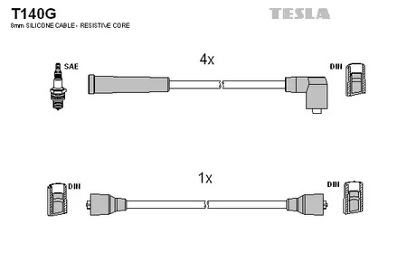 Комплект проводов зажигания TESLA T140G