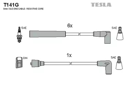 T141G TESLA Комплект проводов зажигания