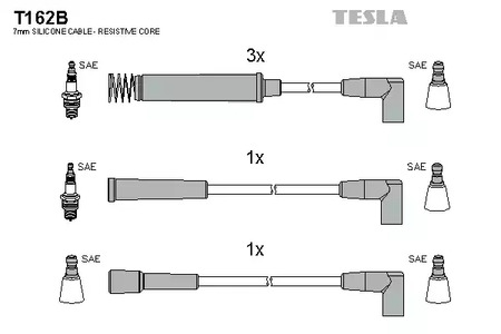 T162B TESLA Комплект проводов зажигания