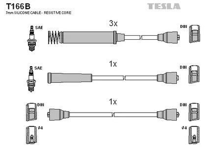 T166B TESLA Провод высоковольтный