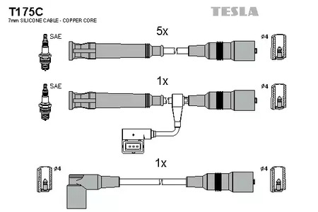 Комплект проводов зажигания original TESLA T175C