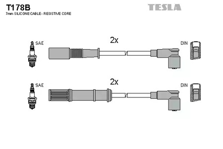 T178B TESLA Комплект проводов зажигания