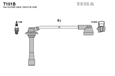 T181B TESLA Комплект проводов зажигания