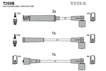 T269B TESLA Комплект проводов зажигания