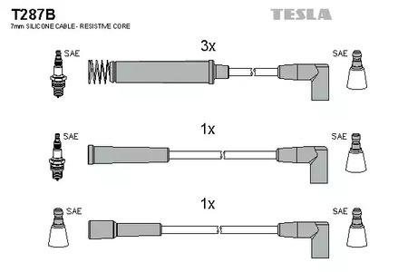 T287B TESLA Комплект проводов зажигания