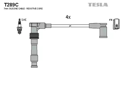 T289C TESLA Комплект проводов зажигания