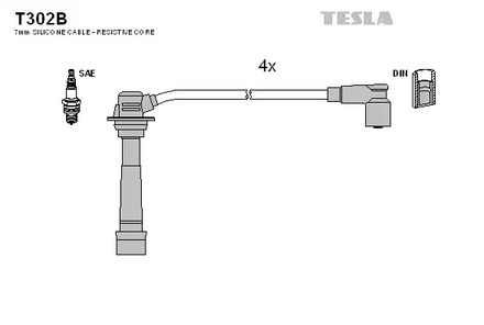 T302B TESLA Комплект проводов зажигания