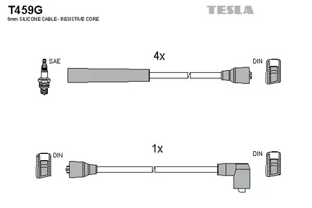 T459G TESLA Комплект проводов зажигания