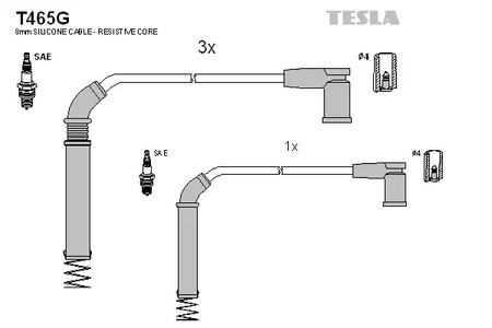 T465G TESLA Комплект проводов зажигания