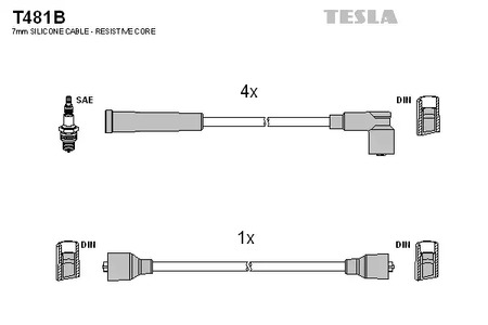 T481B TESLA Комплект проводов зажигания