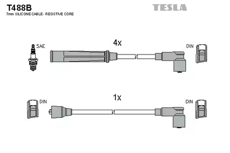 Провод высоковольтный TESLA T488B