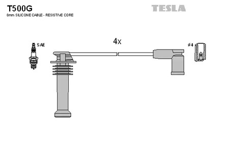 T500G TESLA Провод высоковольтный