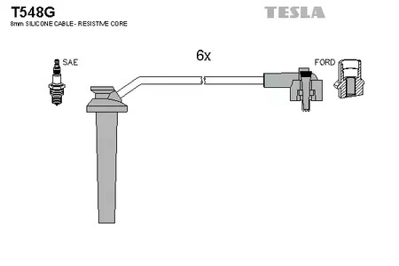 T548G TESLA Комплект проводов зажигания