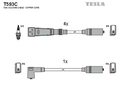 T593C TESLA Провод высоковольтный