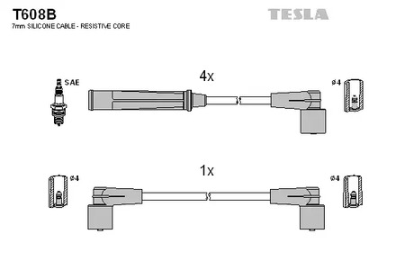 Провод высоковольтный TESLA T608B