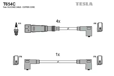 Провод высоковольтный TESLA T654C