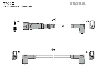 T700C TESLA Провод высоковольтный