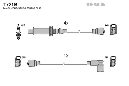 Провод высоковольтный TESLA T721B