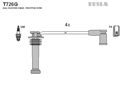 T726G TESLA Провод высоковольтный