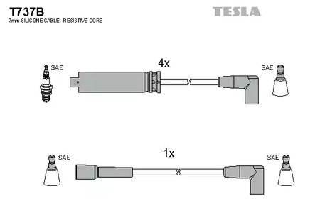 T737B TESLA Провод высоковольтный