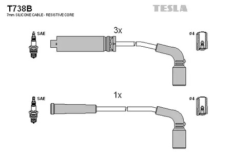 T738B TESLA Провод высоковольтный