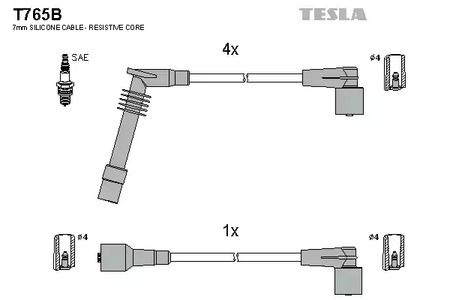 T765B TESLA Провод высоковольтный