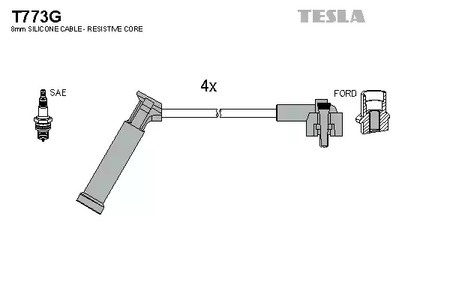 T773G TESLA Комплект проводов зажигания