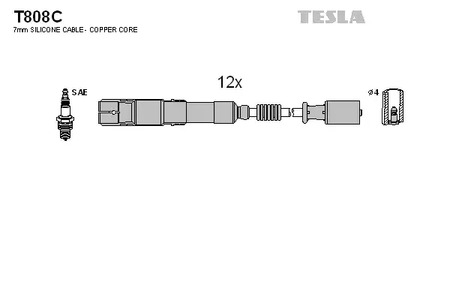 T808C TESLA Провод высоковольтный