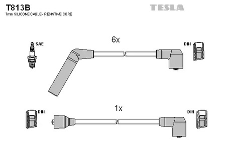 T813B TESLA Провод высоковольтный