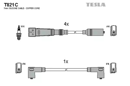 T821C TESLA Провод высоковольтный