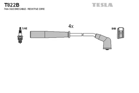 T822B TESLA Комплект проводов зажигания