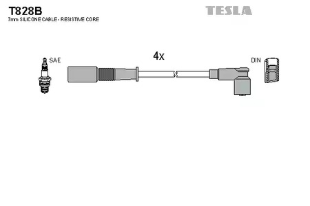 T828B TESLA Комплект проводов зажигания