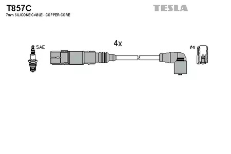 T857C TESLA Комплект проводов зажигания