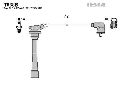 T868B TESLA Комплект проводов зажигания