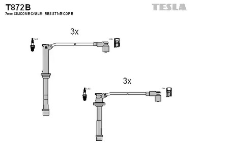 T872B TESLA Комплект проводов зажигания