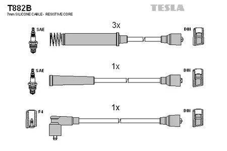 Комплект проводов зажигания TESLA T882B