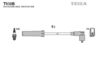 T930B TESLA Комплект проводов зажигания