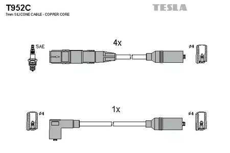 Провод высоковольтный TESLA T952C