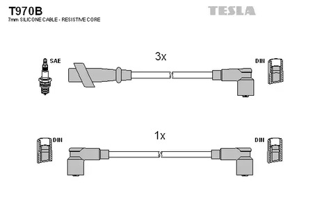 T970B TESLA Комплект проводов зажигания