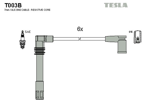 T003B TESLA Комплект проводов зажигания