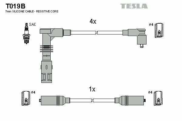 Провод высоковольтный TESLA T019B