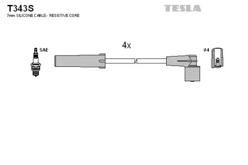 Провода зажигания TESLA T343S