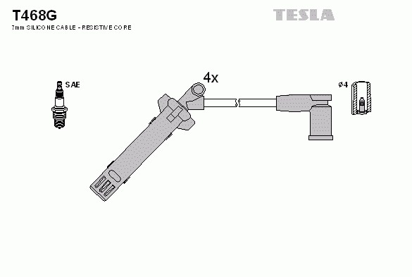 Провод высоковольтный TESLA T468G