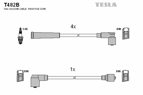 T482B TESLA Провод высоковольтный