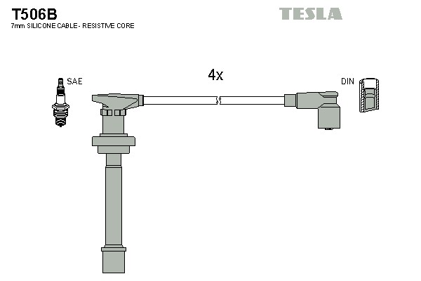 T506B TESLA Комплект проводов зажигания